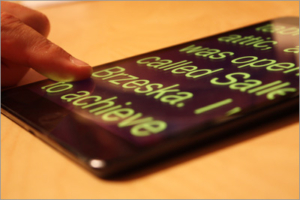 Large print on a tablet device