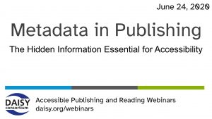 Metadata in Publishing webinar cover slide