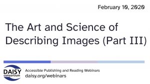 Art of Science of Describing Images part 3 title slide