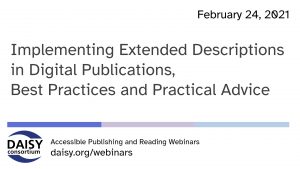 Implementing Extended Descriptions webinar title slide