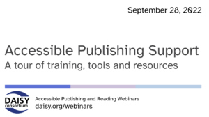 Title slide for the Accessible Publishing Support webinar