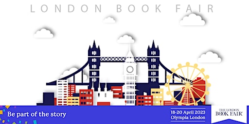 A promo flyer for LBF 2023 with drawings London points of interest forming a skyline