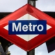 A metro sign from the subway system in Madrid