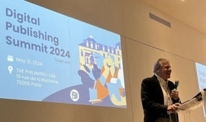 Photo of George Kerscher presenting at DPUB Summit 2024