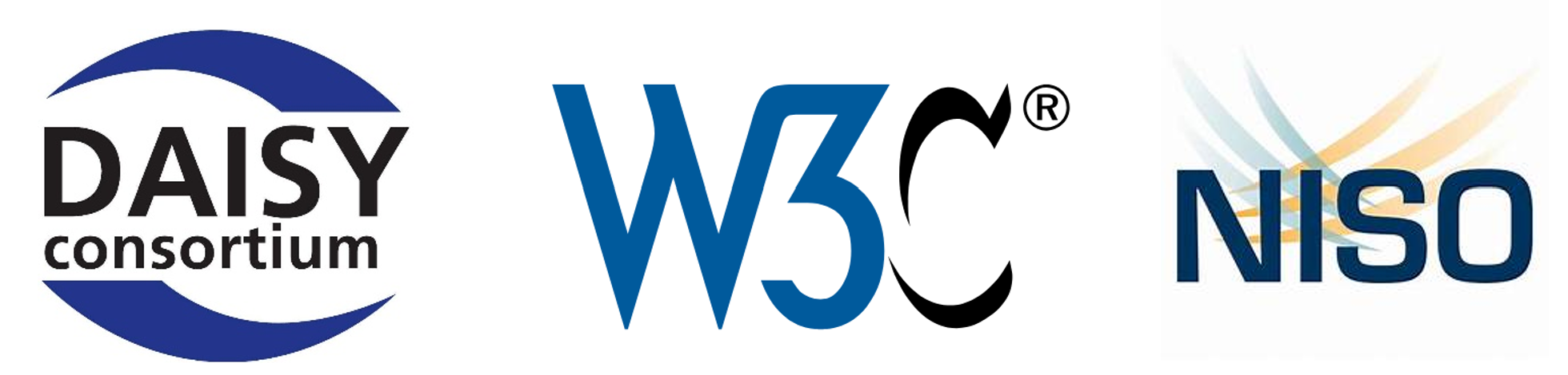 DAISY, W3C and NISO logos