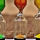3 hourglasses with different coloured sand to denote the quick passing of time
