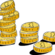3 piles of coins gradually decreasing